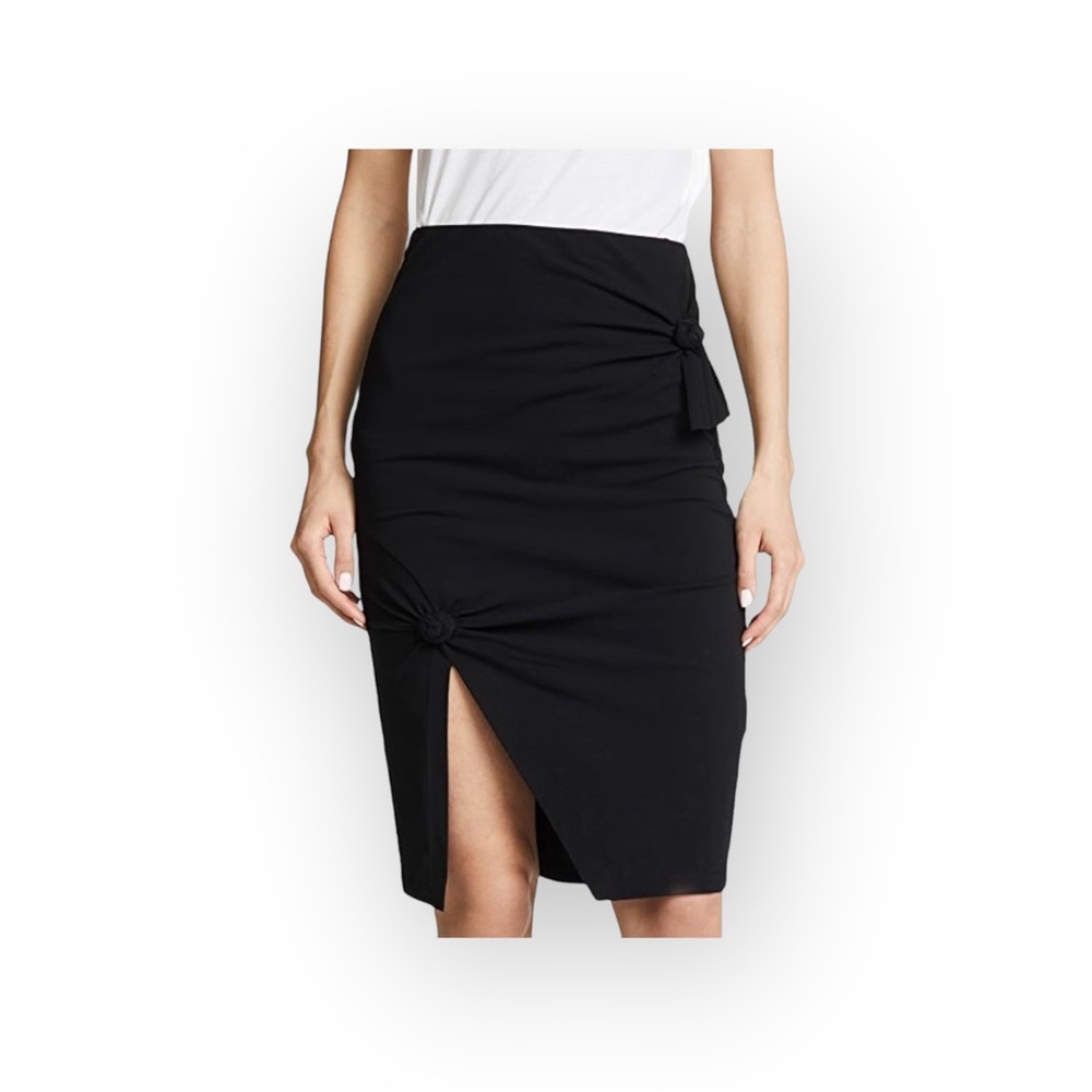 new Helmut Lang ♌︎ Slinky Sexy Knot Mini Skirt ♌︎ Black Stretch Jersey ♌︎ Large - Picture 16 of 17